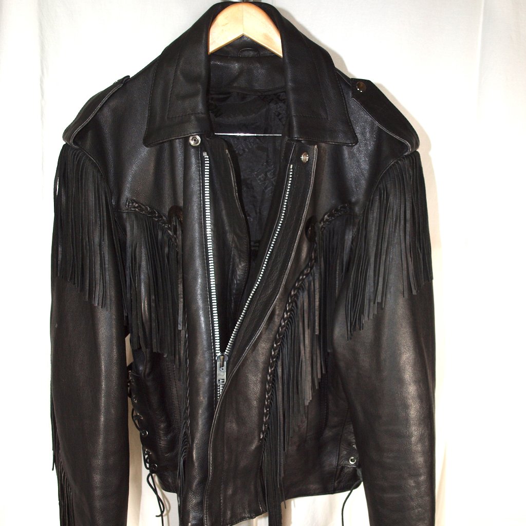 Hudson Men Genuine Leather Hudson Biker Jacket - Size 42
